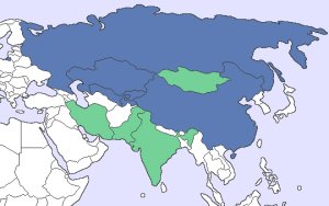Karte der SCO Mitgliederstaaten