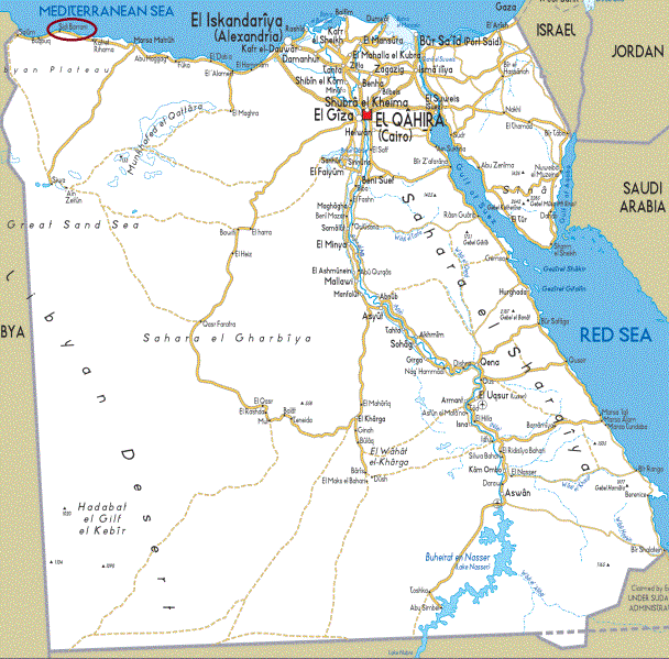 Description: road-map-of-Egypt